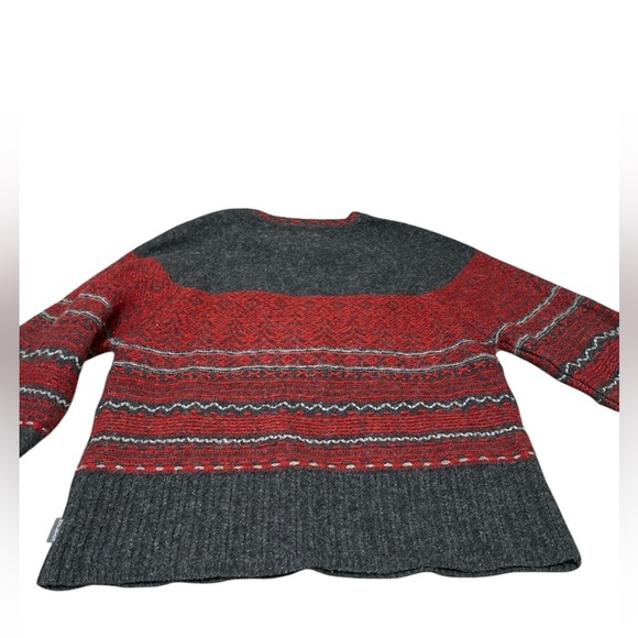 WOOLRICH Sweater Red Gray Charcoal Heather 100% Wool Women’s Size M - Picture 9 of 10